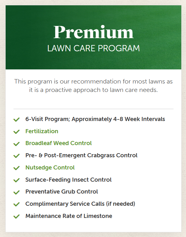Premium Lawn Care Program Details